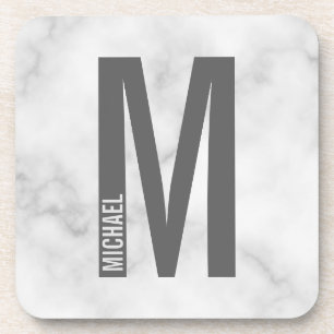 Moderne persoonlijke badmonogram en naam bier onderzetter