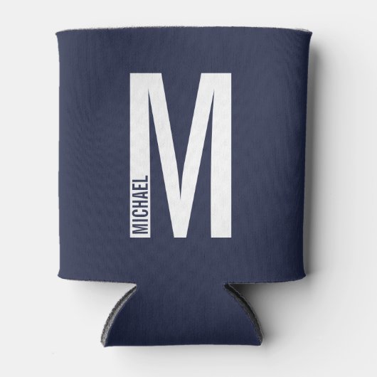 Moderne persoonlijke badmonogram en naam blikjeskoeler (Voorkant)