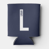 Moderne persoonlijke badmonogram en naam blikjeskoeler (Voorkant)