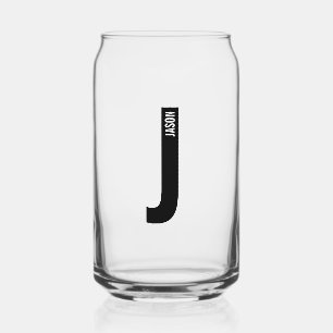 Moderne persoonlijke badmonogram en naam blikvorm glas