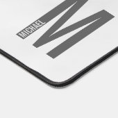 Moderne persoonlijke badmonogram en naam bureaumat (Hoek)