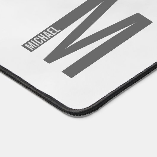Moderne persoonlijke badmonogram en naam bureaumat (Hoek)