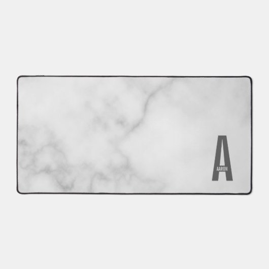 Moderne persoonlijke badmonogram en naam bureaumat (Voorkant)