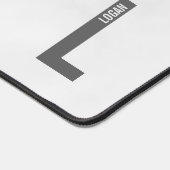 Moderne persoonlijke badmonogram en naam bureaumat (Hoek)