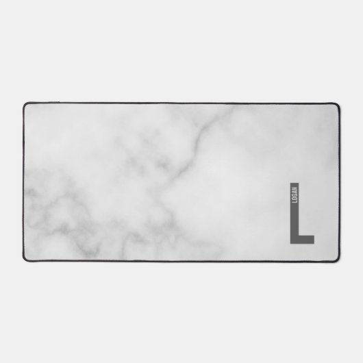 Moderne persoonlijke badmonogram en naam bureaumat (Voorkant)