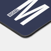 Moderne persoonlijke badmonogram en naam bureaumat (Hoek)