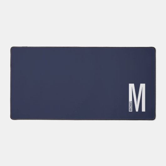 Moderne persoonlijke badmonogram en naam bureaumat (Voorkant)