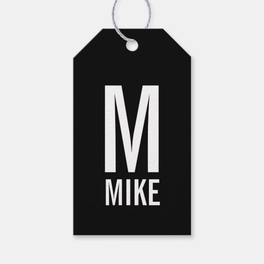 Moderne persoonlijke badmonogram en naam cadeaulabel (Voorkant)