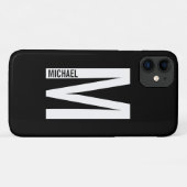 Moderne persoonlijke badmonogram en naam Case-Mate iPhone case (Achterkant (horizontaal))