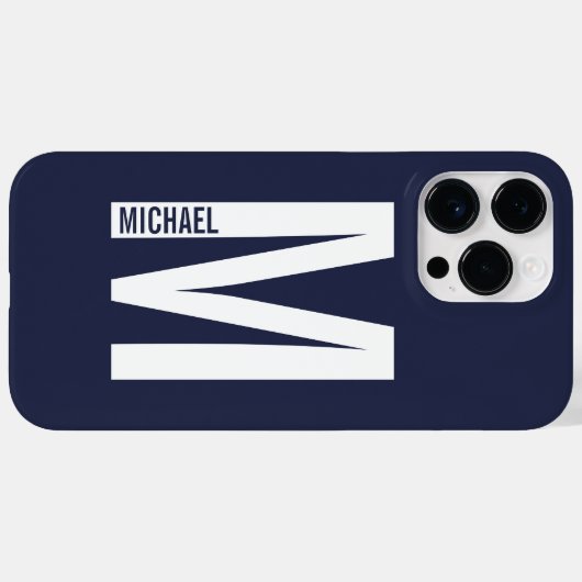 Moderne persoonlijke badmonogram en naam Case-Mate iPhone case (Achterkant (horizontaal))