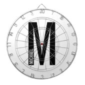 Moderne persoonlijke badmonogram en naam dartbord (Voorkant)