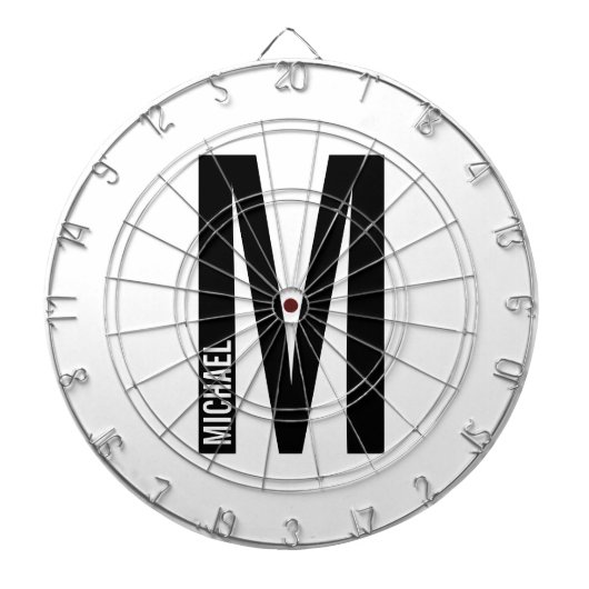 Moderne persoonlijke badmonogram en naam dartbord (Voorkant)