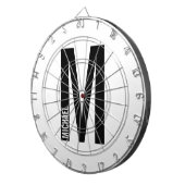 Moderne persoonlijke badmonogram en naam dartbord (Voorkant Rechts)