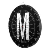 Moderne persoonlijke badmonogram en naam dartbord (Voorkant Rechts)