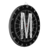 Moderne persoonlijke badmonogram en naam dartbord (Voorkant Links)
