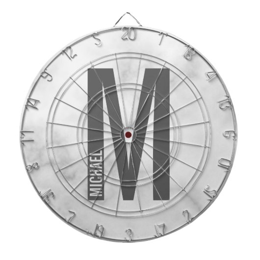 Moderne persoonlijke badmonogram en naam dartbord (Voorkant)