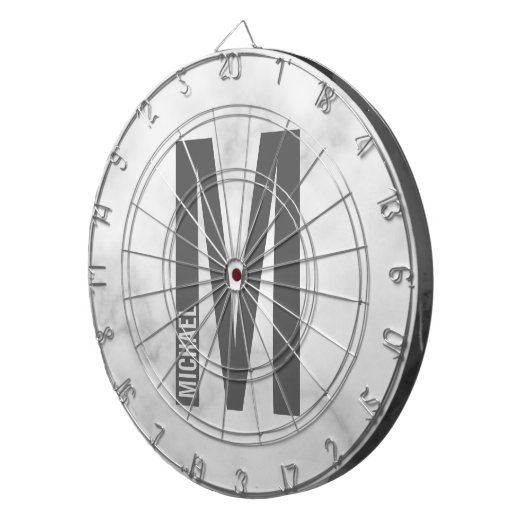 Moderne persoonlijke badmonogram en naam dartbord (Voorkant Rechts)