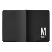 Moderne persoonlijke badmonogram en naam extra groot moleskine notitieboekje (Geopend)
