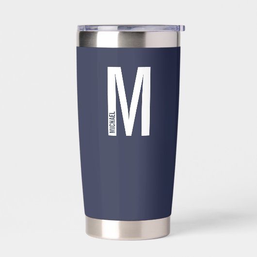 Moderne persoonlijke badmonogram en naam geïsoleerde drinkbeker (Links)