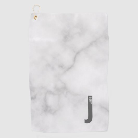 Moderne persoonlijke badmonogram en naam golfhanddoek (Voorkant)