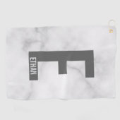 Moderne persoonlijke badmonogram en naam golfhanddoek (Horizontaal)
