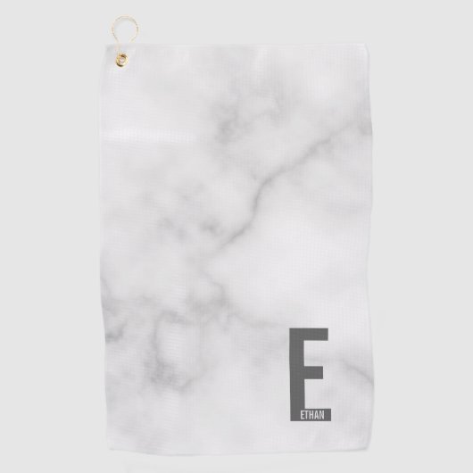 Moderne persoonlijke badmonogram en naam golfhanddoek (Voorkant)