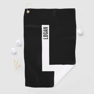 Moderne persoonlijke badmonogram en naam golfhanddoek