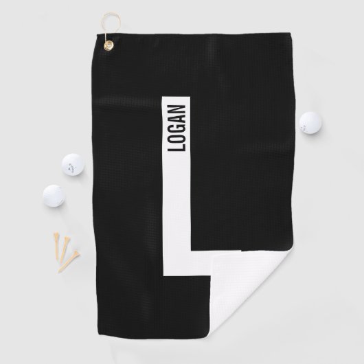 Moderne persoonlijke badmonogram en naam golfhanddoek (Insitu)