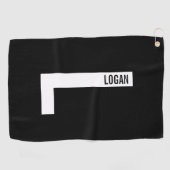 Moderne persoonlijke badmonogram en naam golfhanddoek (Horizontaal)