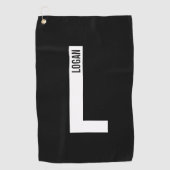 Moderne persoonlijke badmonogram en naam golfhanddoek (Voorkant)