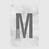 Moderne persoonlijke badmonogram en naam golfhanddoek (Voorkant)