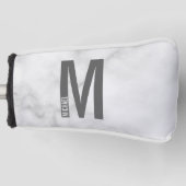 Moderne persoonlijke badmonogram en naam golfheadcover (Voorkant)