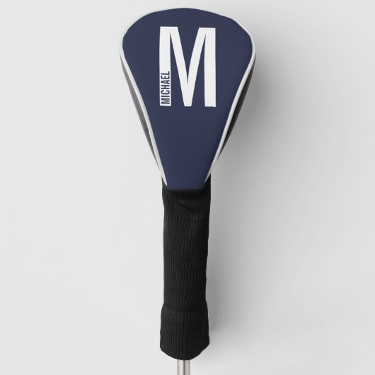 Moderne persoonlijke badmonogram en naam golfheadcover (Voorkant)