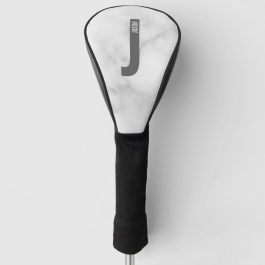 Moderne persoonlijke badmonogram en naam golfheadcover (Voorkant)