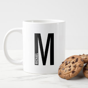 Moderne persoonlijke badmonogram en naam grote koffiekop