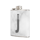 Moderne persoonlijke badmonogram en naam heupfles (Links)