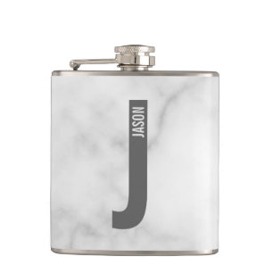 Moderne persoonlijke badmonogram en naam heupfles