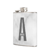 Moderne persoonlijke badmonogram en naam heupfles (Links)