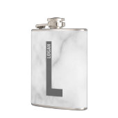 Moderne persoonlijke badmonogram en naam heupfles (Links)