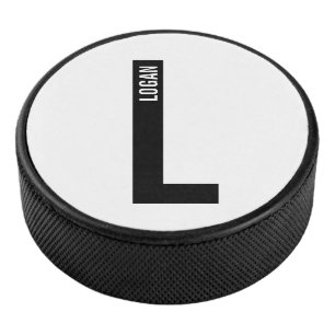 Moderne persoonlijke badmonogram en naam hockey puck