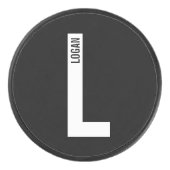 Moderne persoonlijke badmonogram en naam hockey puck (Voorkant)