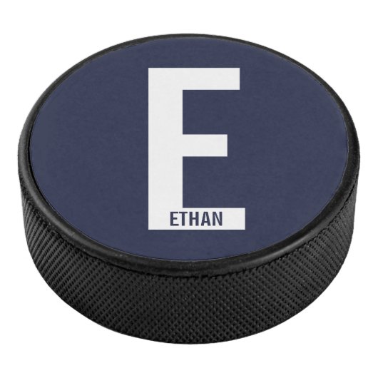 Moderne persoonlijke badmonogram en naam hockey puck (3/4)