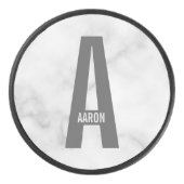 Moderne persoonlijke badmonogram en naam hockey puck (Voorkant)