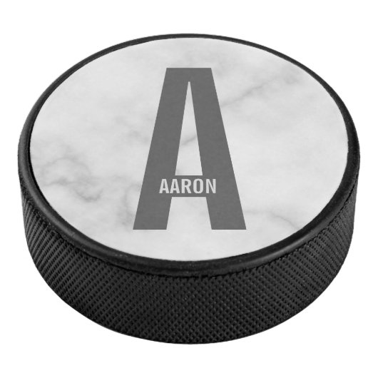 Moderne persoonlijke badmonogram en naam hockey puck (3/4)