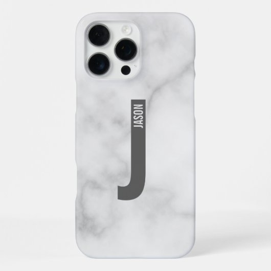 Moderne persoonlijke badmonogram en naam iPhone hoesje (Achterkant)