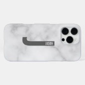 Moderne persoonlijke badmonogram en naam iPhone hoesje (Achterkant horizontaal)