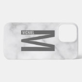 Moderne persoonlijke badmonogram en naam iPhone hoesje (Achterkant horizontaal)