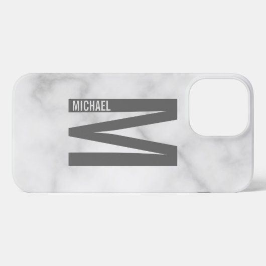 Moderne persoonlijke badmonogram en naam iPhone hoesje (Achterkant horizontaal)