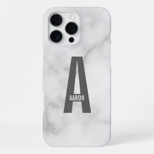 Moderne persoonlijke badmonogram en naam iPhone hoesje (Achterkant)