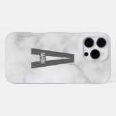 Moderne persoonlijke badmonogram en naam iPhone hoesje (Achterkant horizontaal)
